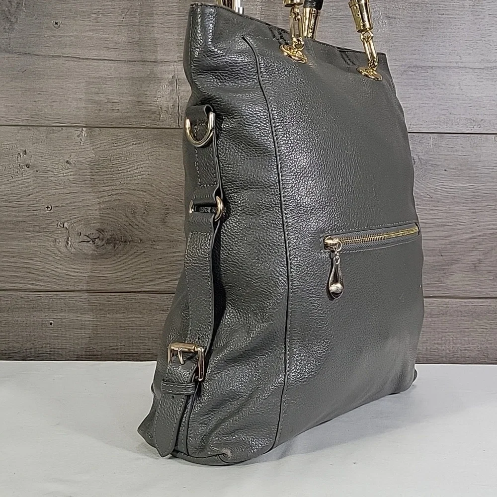 Kristen Bell for Erica Anenberg Gray Pebble Leather Tote Bag